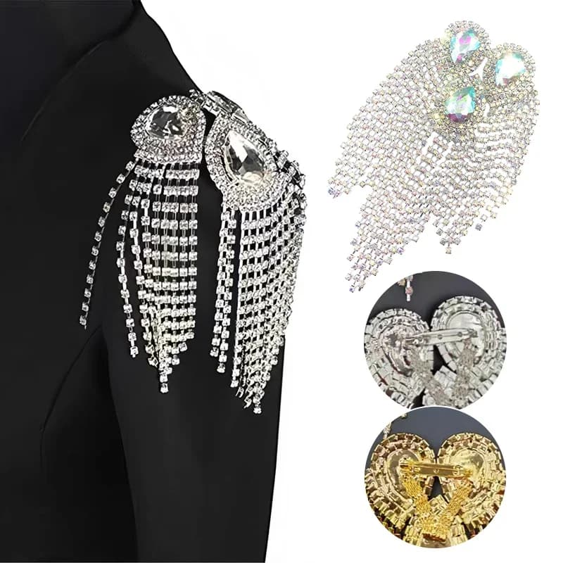 1pc strass nappa spallapad spilla di cristallo abiti da sposa fai da te scarpe borse abbigliamento spallina decorazione accessori