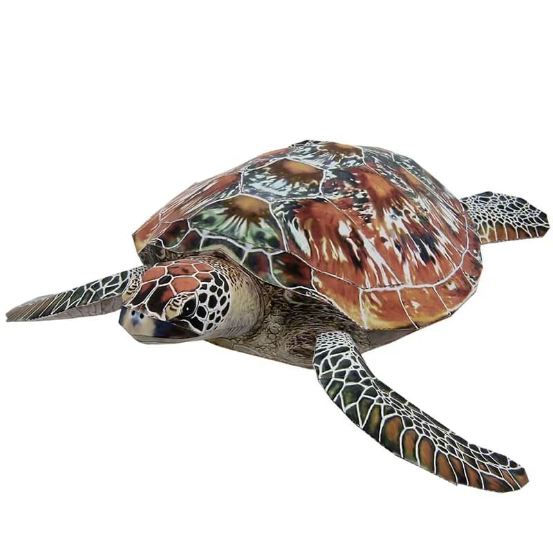 Green Sea Turtle Folding Handmade Origami Art Mini Cute 3D Paper Model Papercraft Marine Animal DIY Kids Adult Craft Toys QD-094