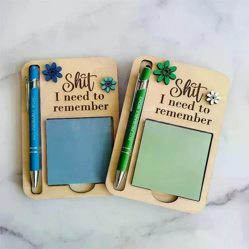La merda che ho bisogno di ricordare il porta note appiccicoso, divertente organizer per promemoria in legno, porta note appiccicoso per piccoli promemoria