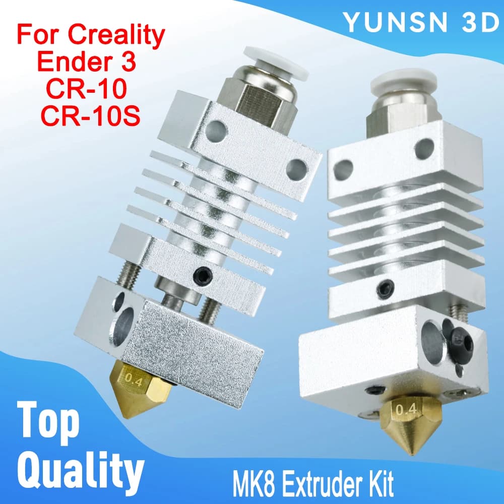 For Creality Ender 3 CR-10 CR-10S Hotend Upgrade MK8 Full Metal Extruder Heat Dissiptor 3D Printer Kit Part 0.4mm Ugello