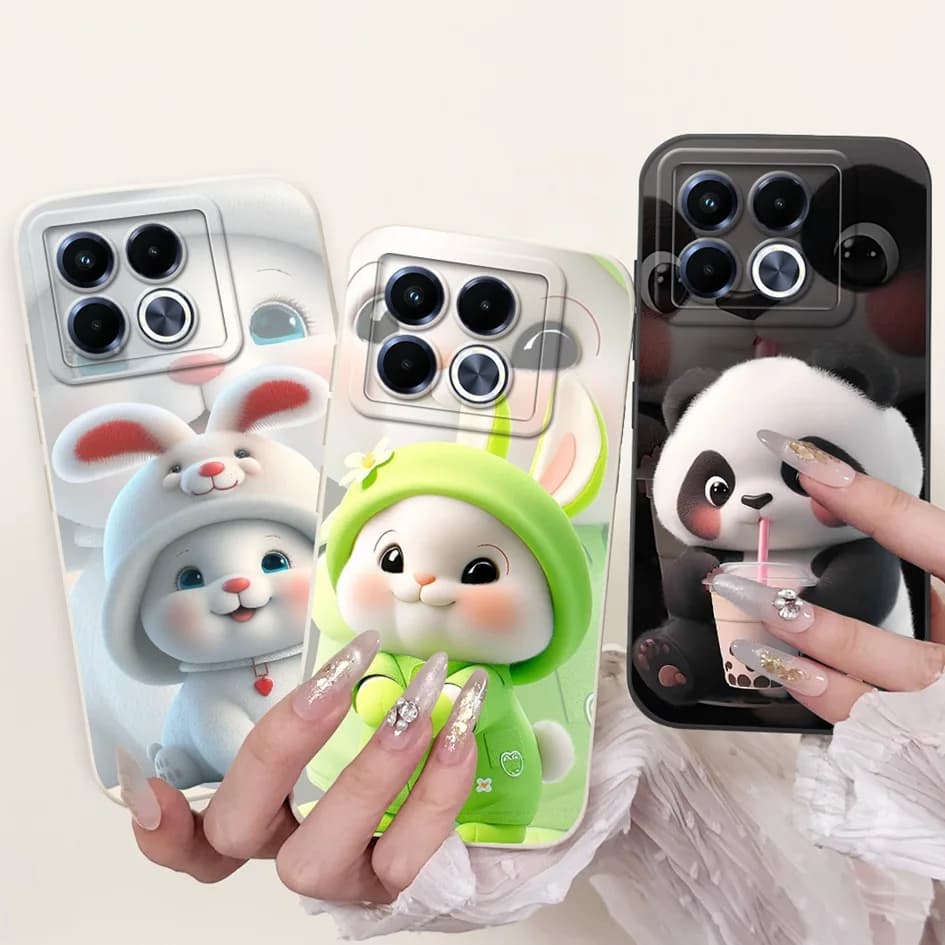 Per Infinix Note 40 5G Custodia Cartoon Coniglio Fiore Anti Slip Paraurti Custodia morbida in silicone per Infinix Note40 X6852 X6851 Cassa del telefono