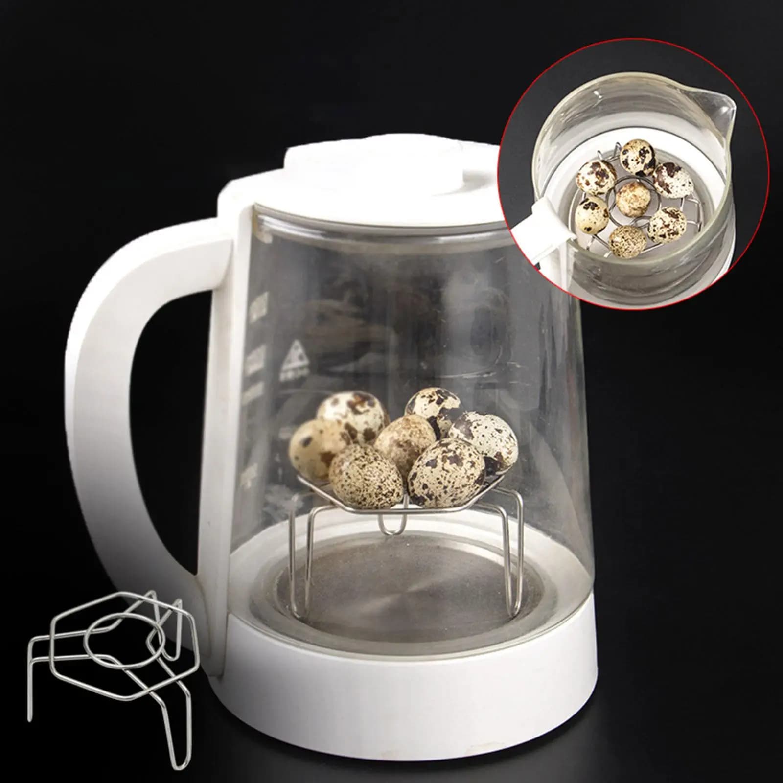 Supporto Esagonale Mini per Cottura a Vapore in Acciaio Inox 304, Accessorio da Cucina per Uova di Quaglia, Bollitore Elettrico a Vapore Rapido