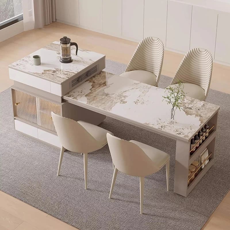 Isole da Cucina dal Design Moderno, Espandibili, di Lusso, con Gambe da 76cm, Stile Rustico, Eleganti Isole da Cucina Nordiche, Mobili da Cucina