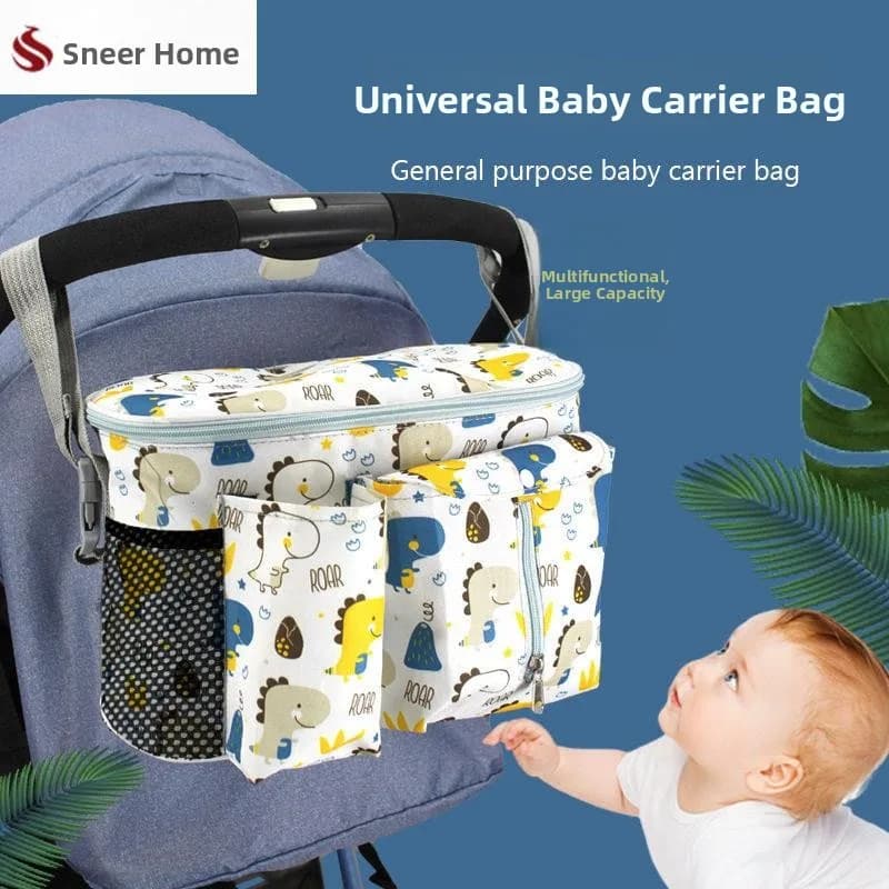 Large Capacity Portable Baby Stroller Hanging Bag Storage Bag Basket with Hook Special Maternity Bag for Stroller And Bottle
