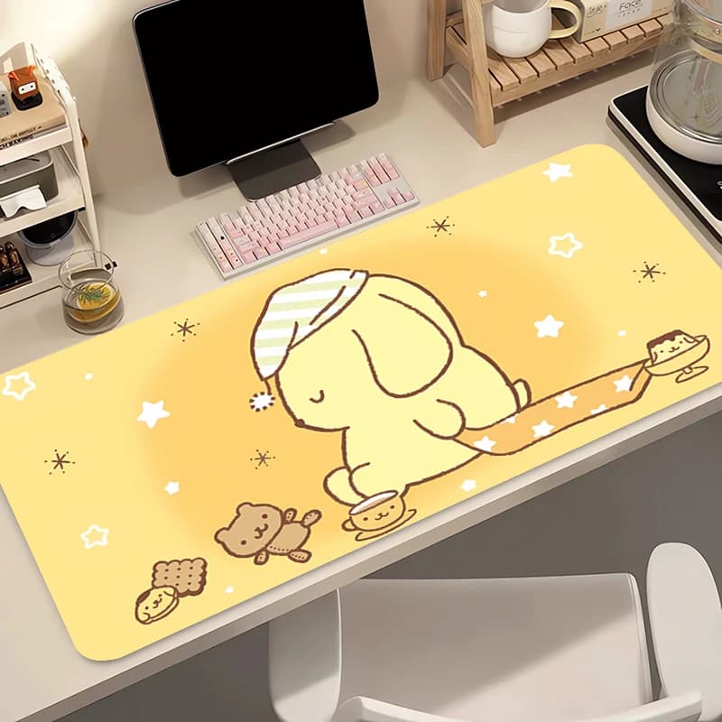 Tappetino per mouse XXL da ufficio Pompompurin Anime, accessori gaming, tappetino per tastiera Varmilo, tappetino da scrivania, tappetino per mouse da gaming