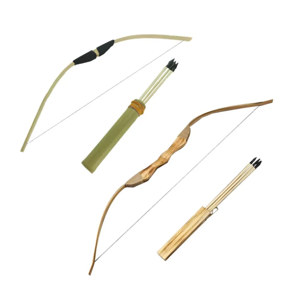 1Set Children Bow Archery Wood Bow & Arrows Arrow Quiver Set Kids Garden Hunting Target Lenght 70cm /80cm With 3 Arrows
