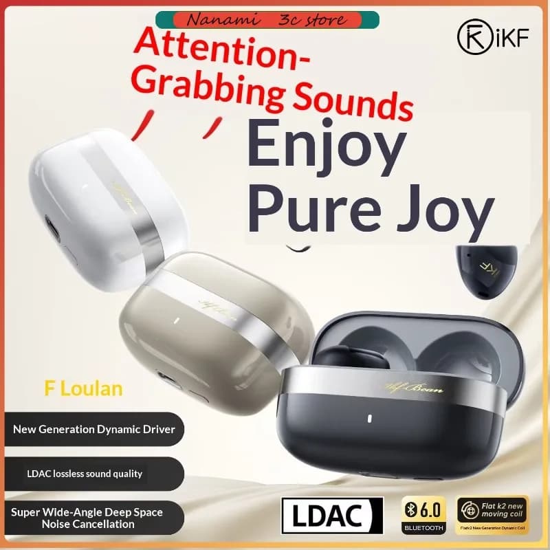 Nuovi auricolari Bluetooth wireless iKF Loulan LDAC Decodifica ad alta definizione RP1.0W Auricolari morbidi Auricolari anti-goccia indolore