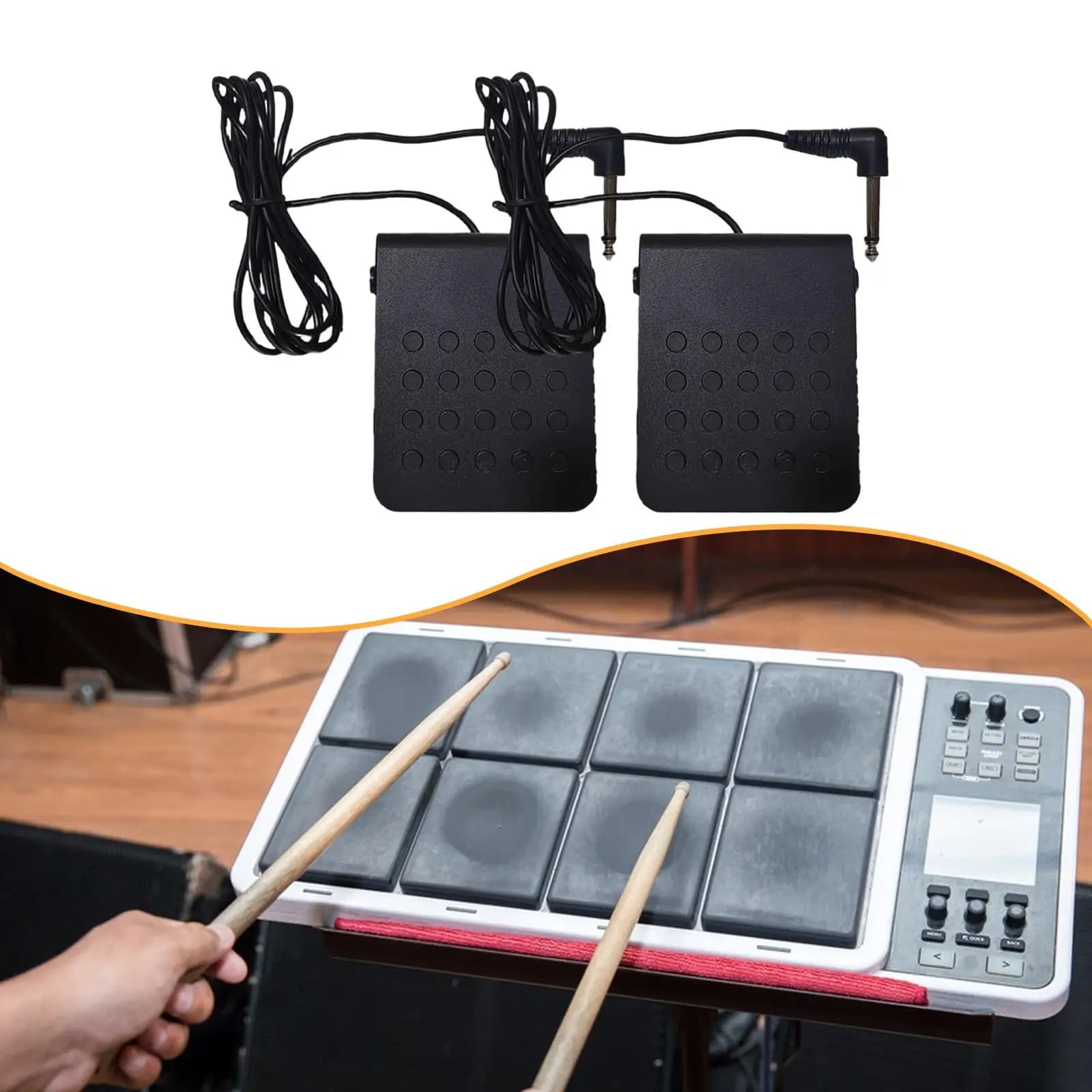 Pedale Elettronico Professionale Compatto per Batteria, Accessorio per Tastiera, Pianoforte e Pad Musicale