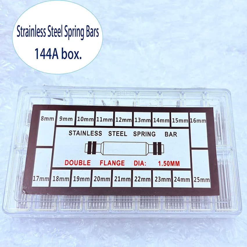 Set of 144 Stainless Steel Spring Bars, Diameter 1.5mm, Length 8mm-25mm, for Watches Straps, Repair Tools