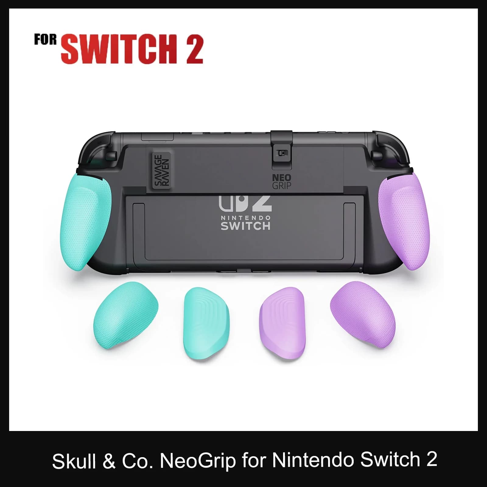 Savage Raven di Skull & Co. NeoGrip con Impugnatura Ergonomica Sostituibile e Custodia Protettiva per Console di Gioco Nintendo Switch 2 NS2 2025