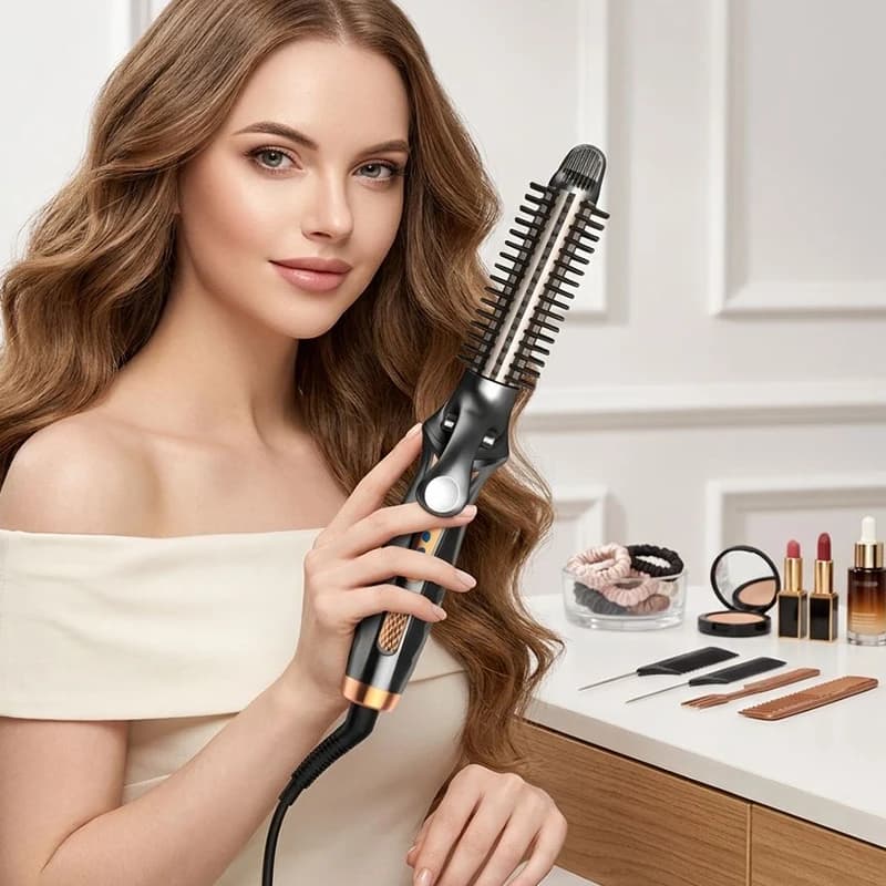 Multi-functional dual-purpose automatic curling iron, household air bang straightening comb, lazy person's curling iron