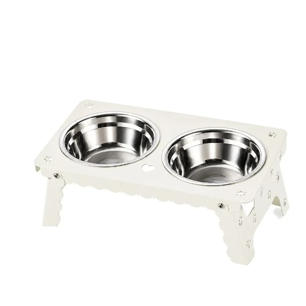 Foldable Raised Dog Double Bowl Tilted Bracket Removable Dog Water Food Bowl Large Capacity Non Slip Pet Feeding Station