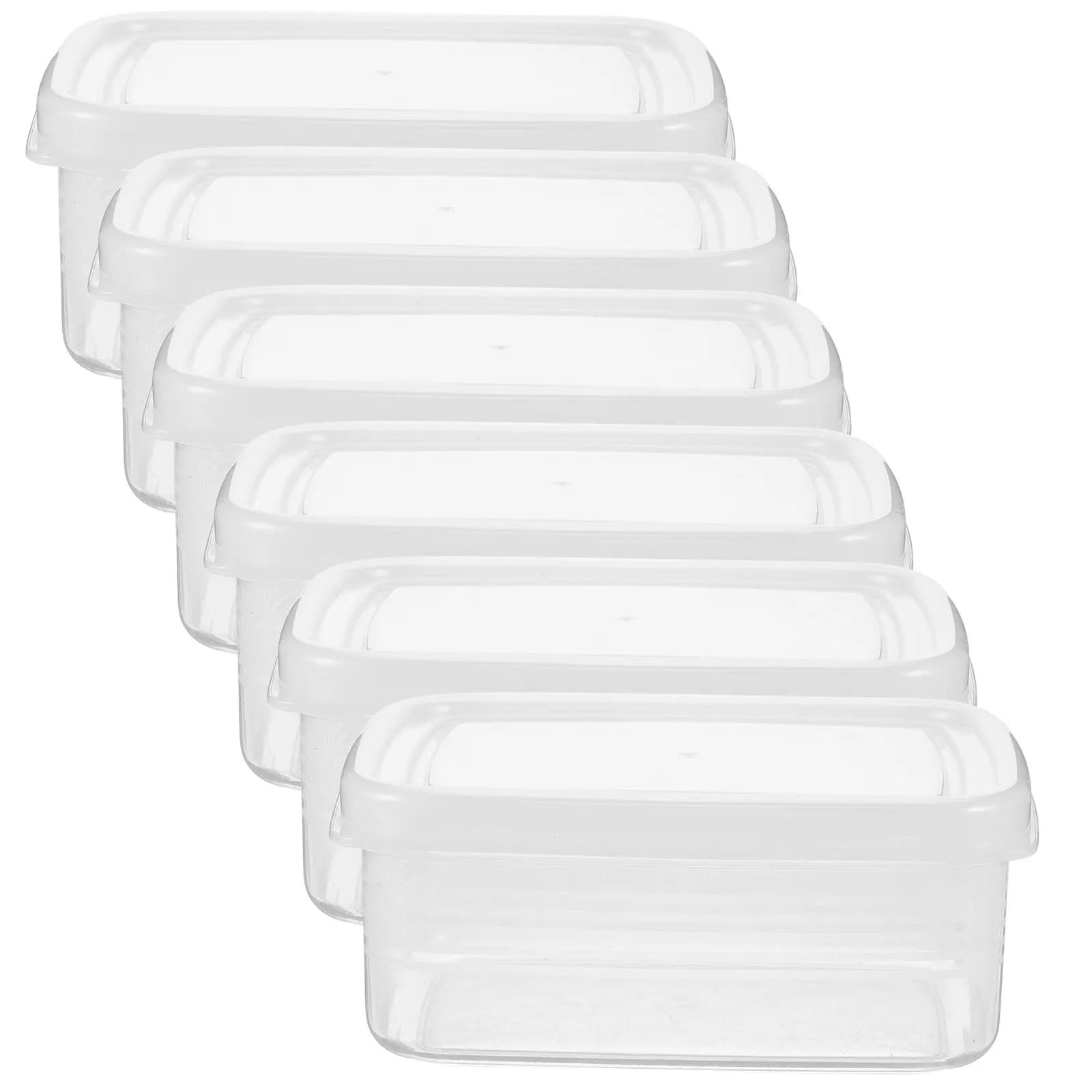 6Pcs Refrigerator Food Container Set PP Storage Box for Fridge Organizing Meat Fruit Dough Snacks Produce Saver Stackable