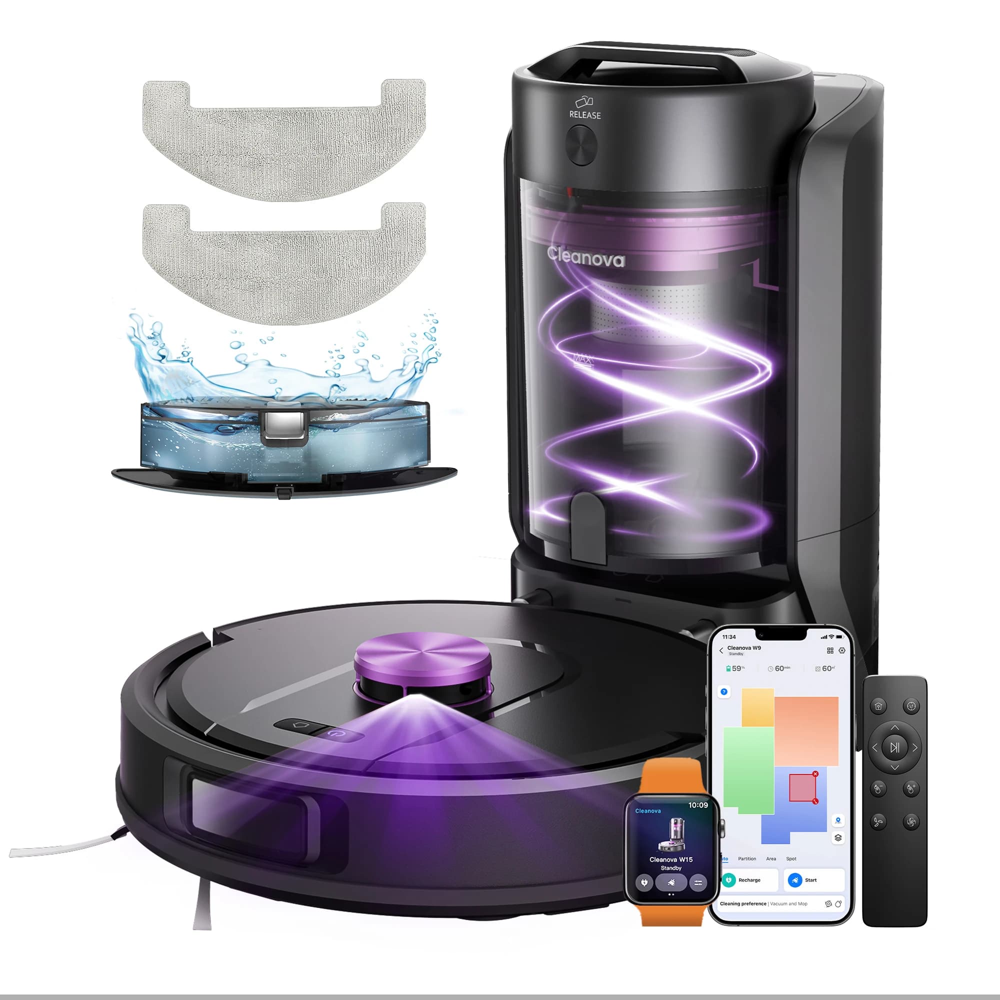 2025 Ultenic W15 Robot Vacuum Cleaner Automatic Smart Household Cleaning 3-in-1 LDS Navigation Wet Dry Vacuum Mop Sweep
