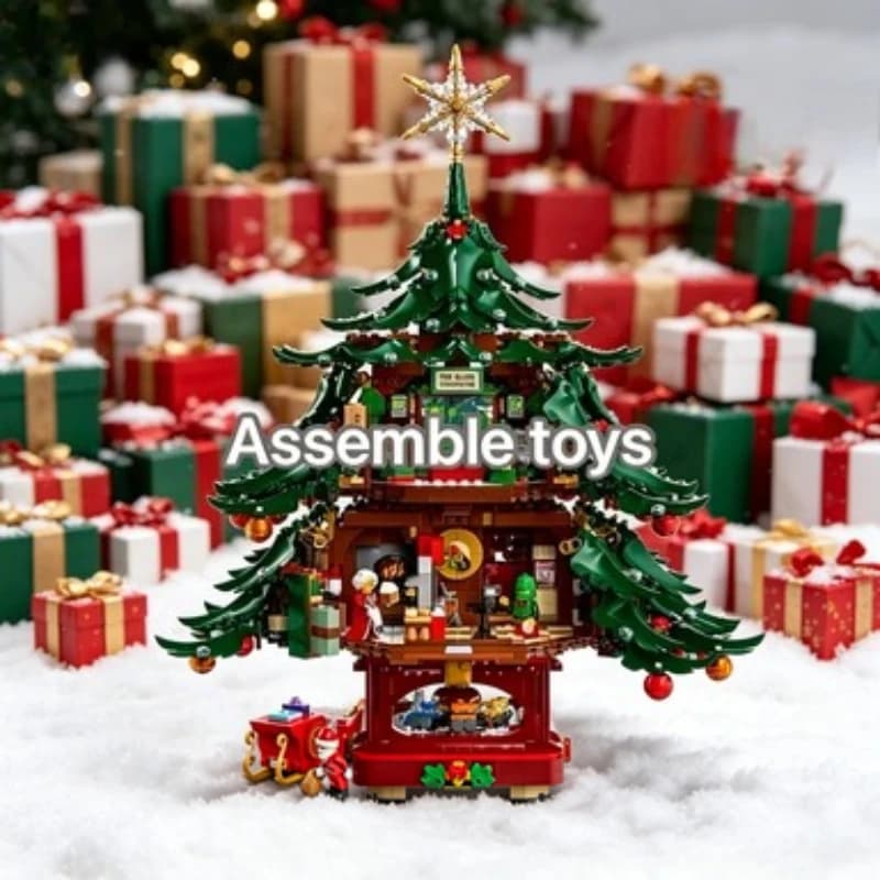 41843 Bandai 2026 Nuova Famiglia di Babbo Natale 3171 Pezzi Blocchi da Costruzione Decorazione Festiva Regalo Natalizio Compatibile con Mattoncini LEGO