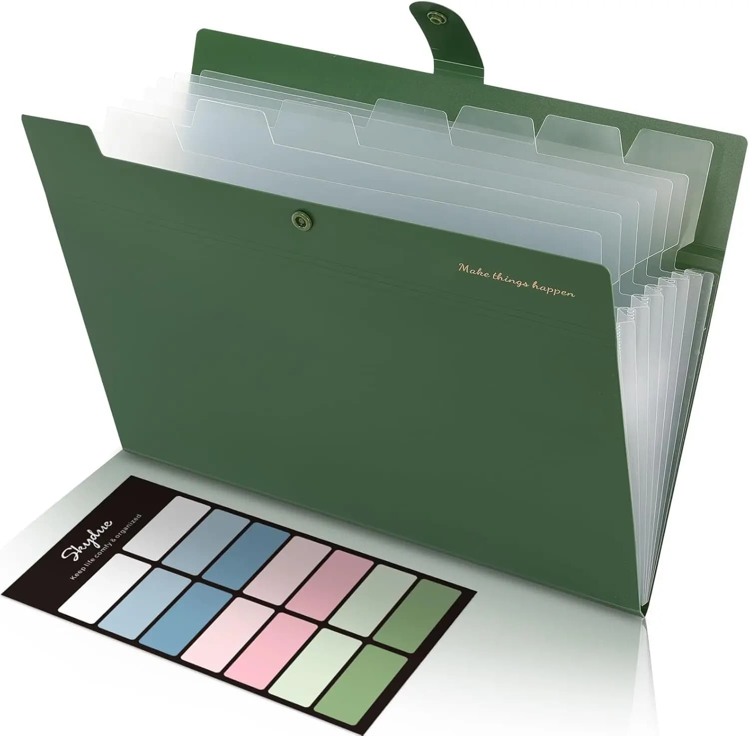 Cartelle Espandibili con 8 Tasche, Organizzatore a Fisarmonica per Documenti, Fatture e Ricevute, Formato Letter, Forniture per Ufficio Portatili