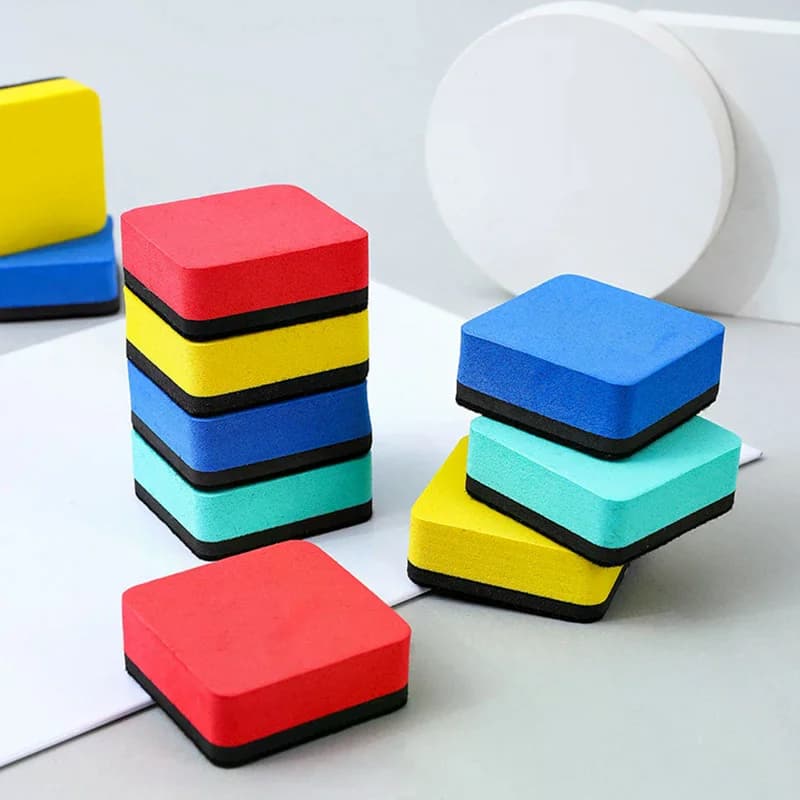 10pcs Eva Felt Whiteboard Eraser Office Supplies Dual color Magnetic Marker Cleaner Square Blackboard Wipe Meeting Room