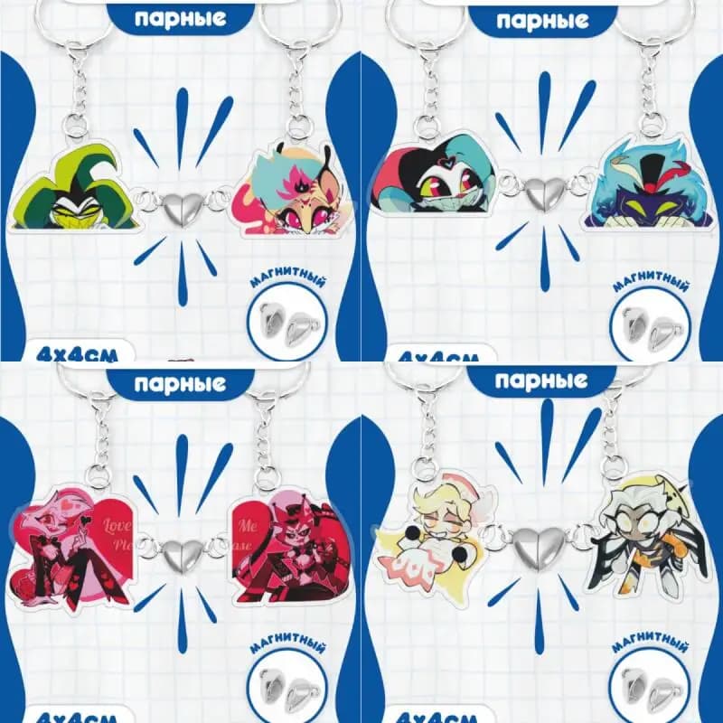 Portachiavi in Acrilico con Personaggi Anime, Ciondolo Magnetico per Zaino, Regalo per Coppie