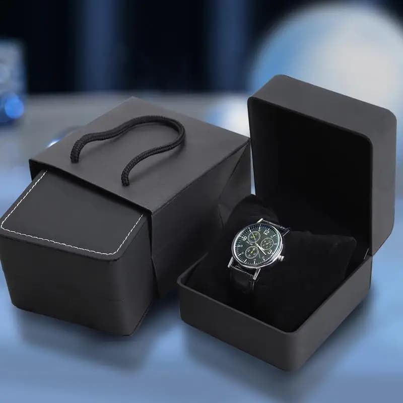 Scatola porta orologi in pelle di lusso, custodia singola da viaggio, scatola regalo per orologi, per l'imballaggio di orologi da polso di compleanno di anniversario