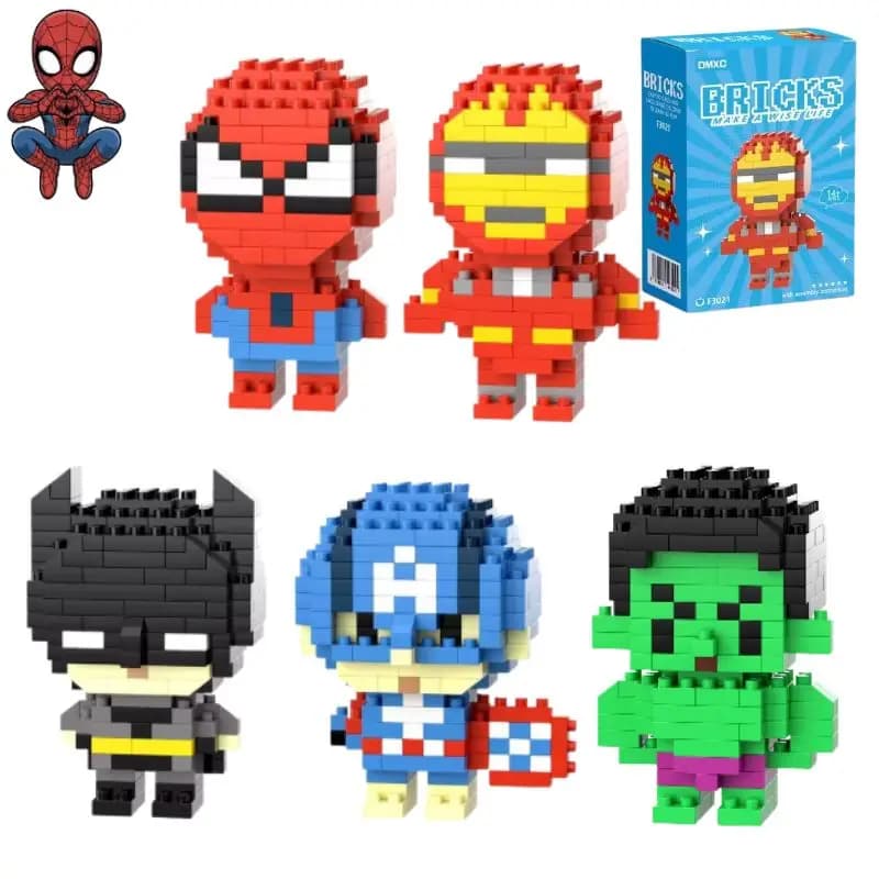 BANDAI Marvel Spider-Man Deadpool & Venom Iron Man Action Figure, Modellino da Costruire, Statuetta da Collezione, Giocattolo Regalo per Bambini e Ragazzi