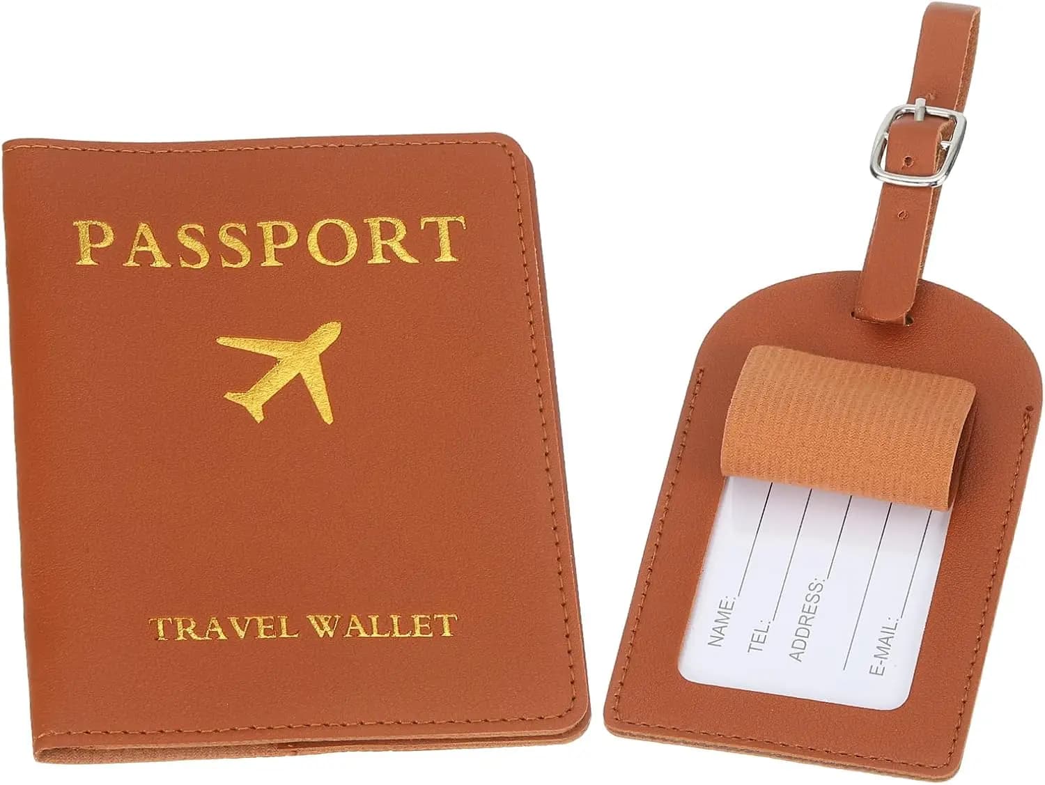 Porta Passaporto e Documenti in Vera Pelle con Finestra Trasparente, Organizzatore da Viaggio Antifurto 15x12x1cm