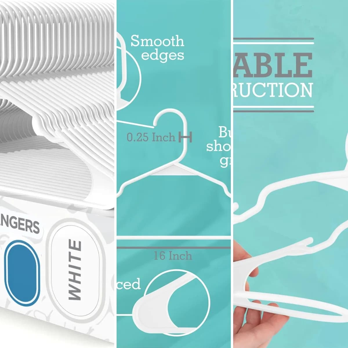 - Plastic Hangers - Adult Clothes Hangers - T-Shirt, Dress, Coat Hangers & Accessories - Notched Hanger, Durable & Versatile Col