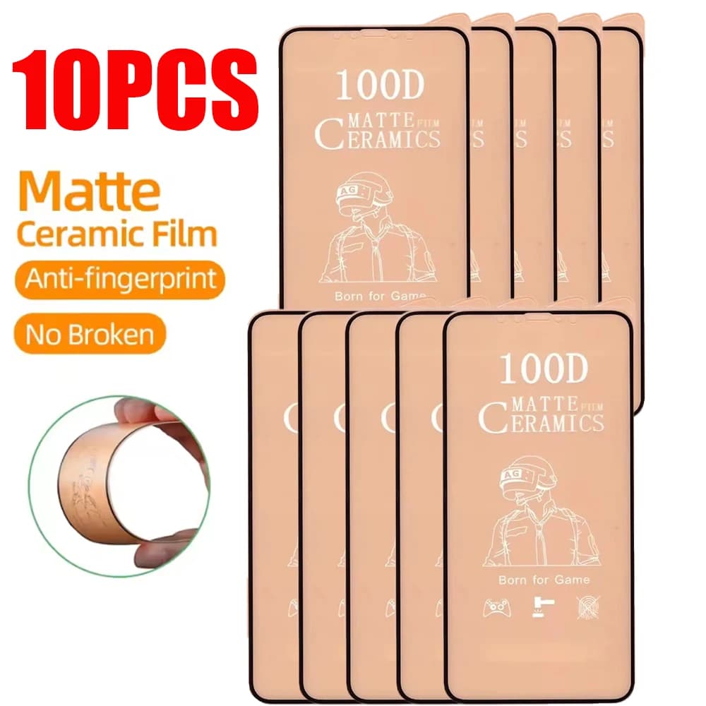 Pellicola ceramica opaca da 10 pezzi per iPhone 17 Pro Max 14 15 16 11 12 13 Mini 8 7 Plus Protezione schermo per iPhone XS MAX X XR SE Pellicola