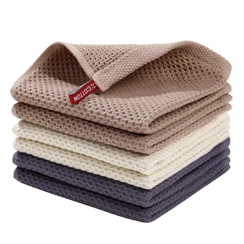 Soft and absorbent cotton towel, kitchen cloth, breathable honeycomb, face towel, home cleaning cloth, washing cloth.
