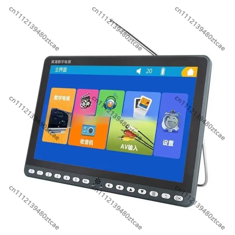 Mini TV DTMB con Antenna, TV Portatile per Onde Terrestri, WiFi Screen Mirroring HD, Piccola TV per Casa e Esterni, Lettore Multimediale per Anziani