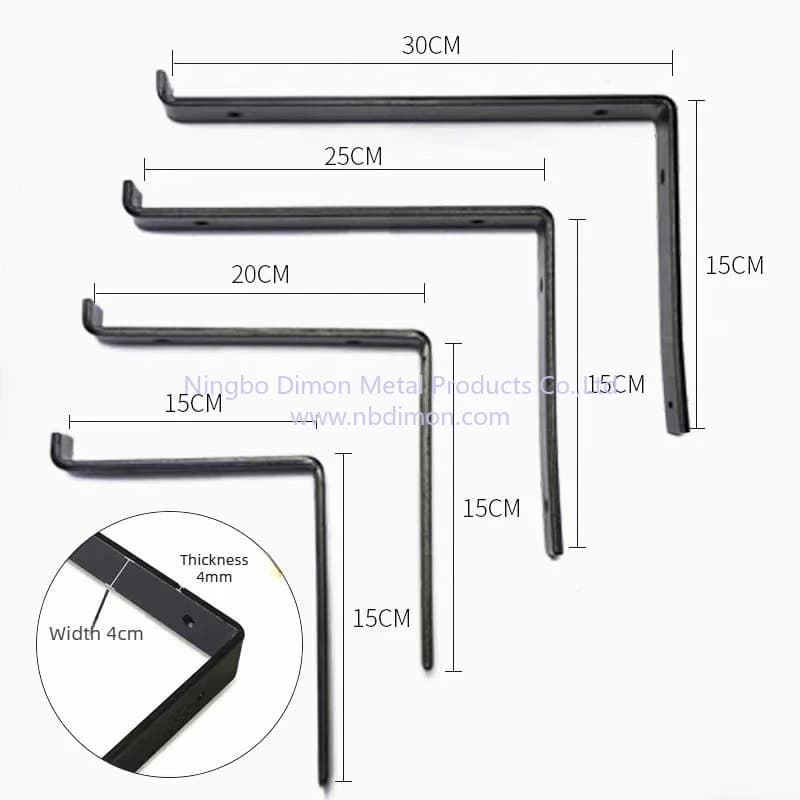 Staffa di supporto in ferro a forma di L, supporto angolare per laminato, staffa di supporto per parete portante per rimorchio in legno
