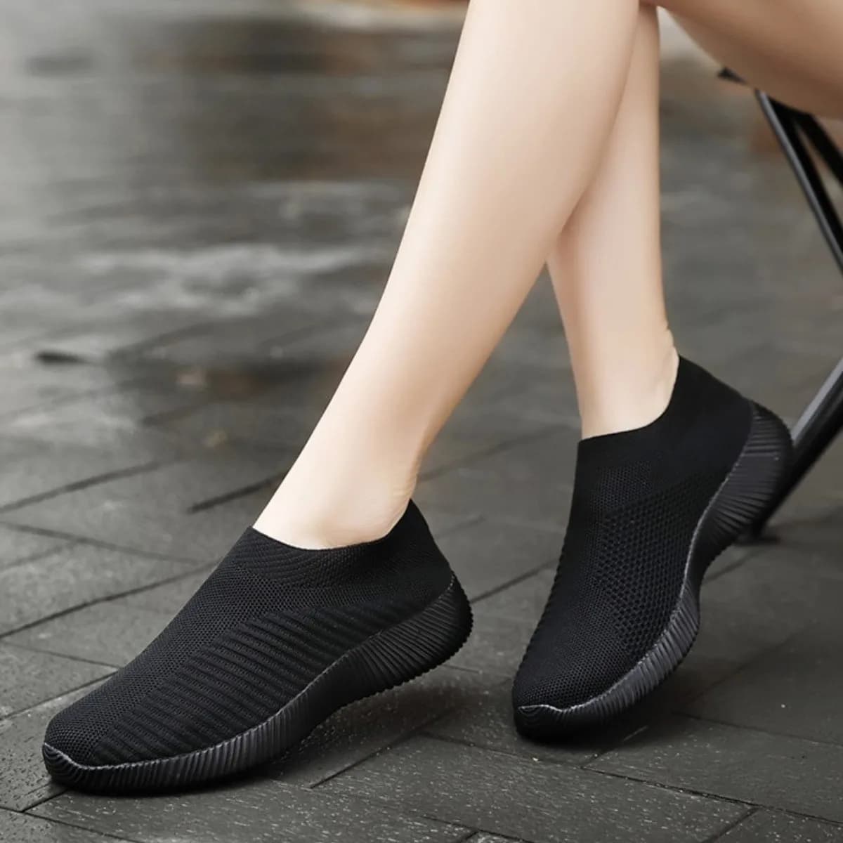Women's Slip On Casual Sneakers, Lightweight Breathable Soft Sole Walking Shoes, Comfort Daily Commute Sports Running Shoes