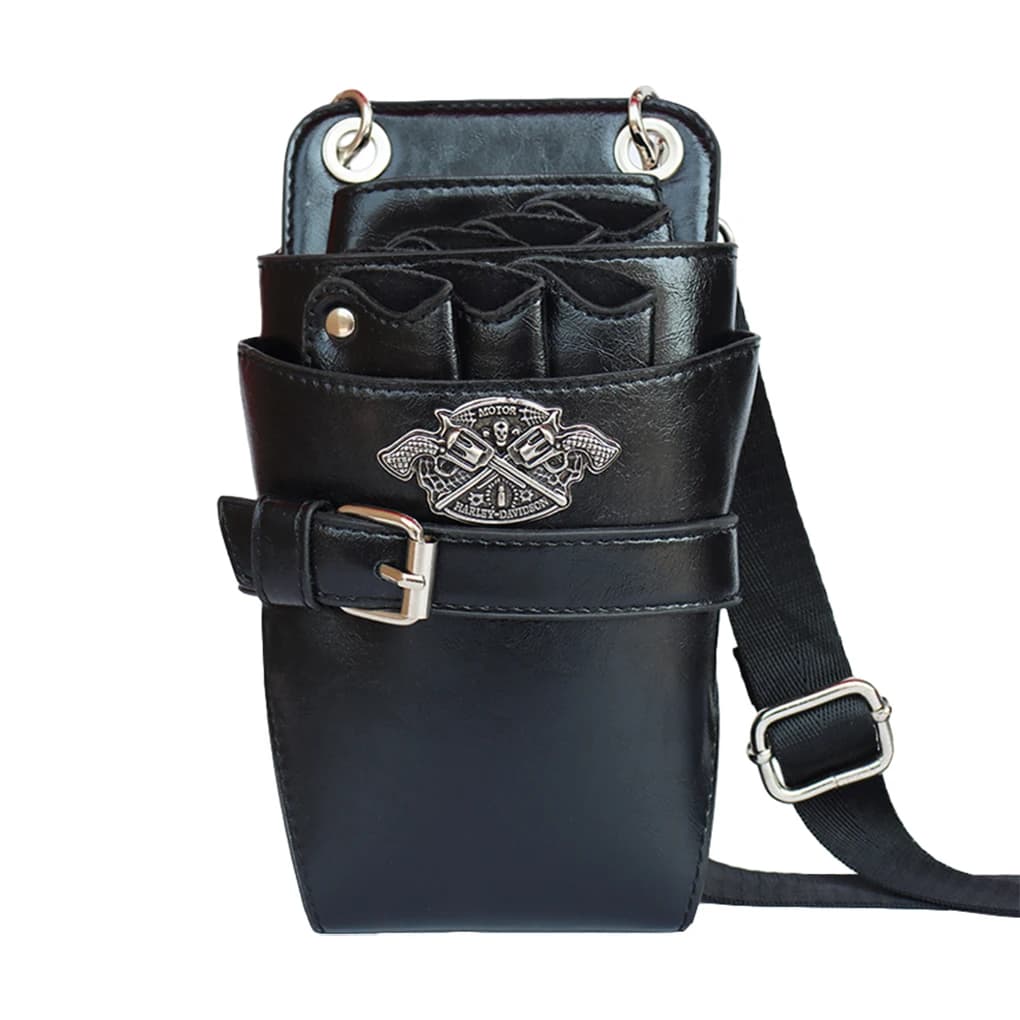 Borsa da Cintura Professionale per Barbiere in Pelle PU, Porta Forbici e Strumenti per Parrucchieri, con Clip per Pettini