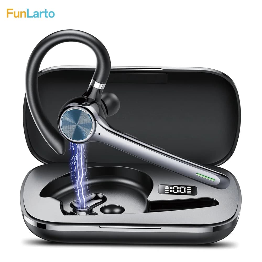 Auricolare Bluetooth wireless Auricolare monoorecchio con microfono con cancellazione del rumore ENC 100 ore di conversazione Display a LED IP7 Chiave silenziosa impermeabile
