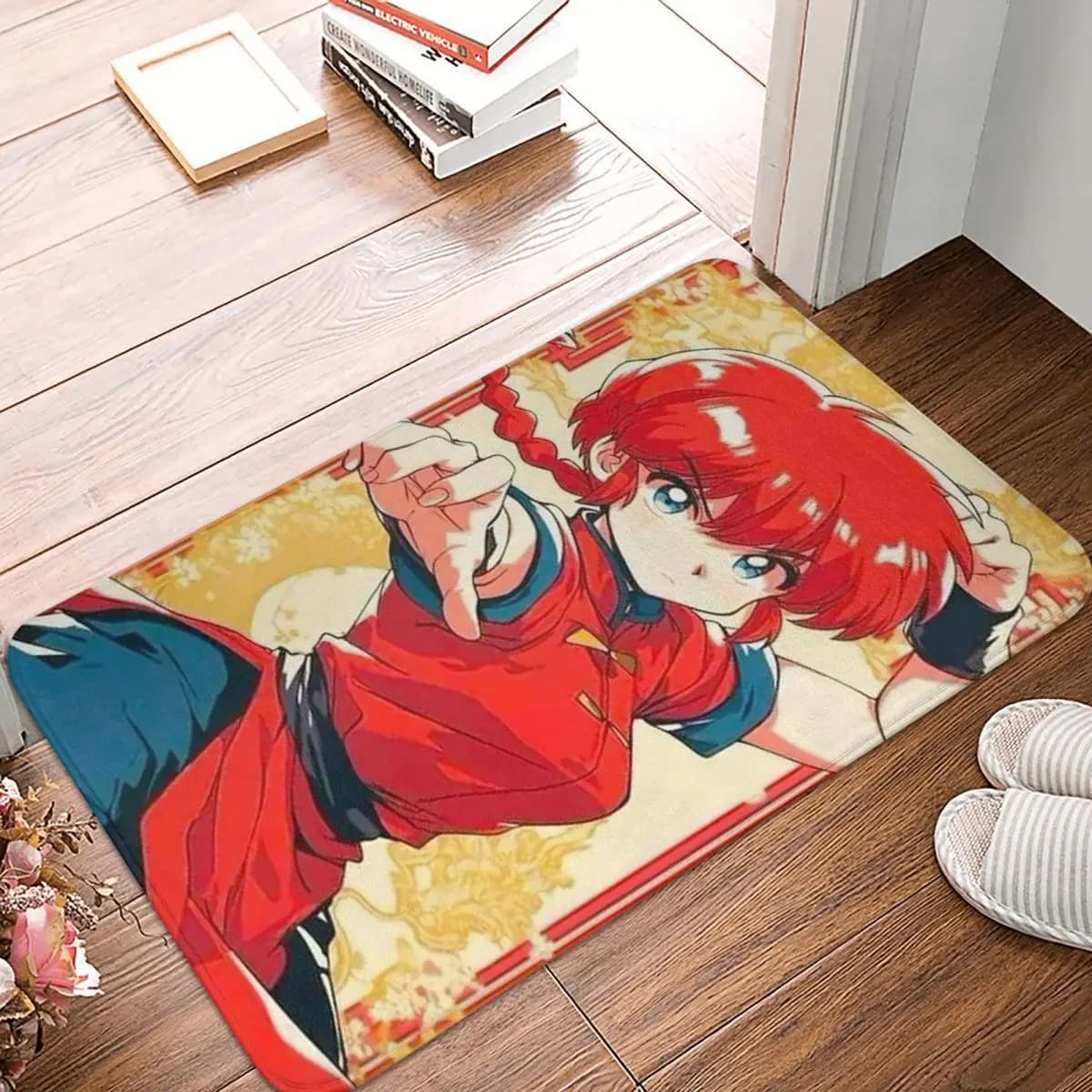 P Chan Ranma Akane Anime Doormat Kitchen Entrance Home Floor Mat Non-slip Carpet Rug for Balcony Footpad Mats