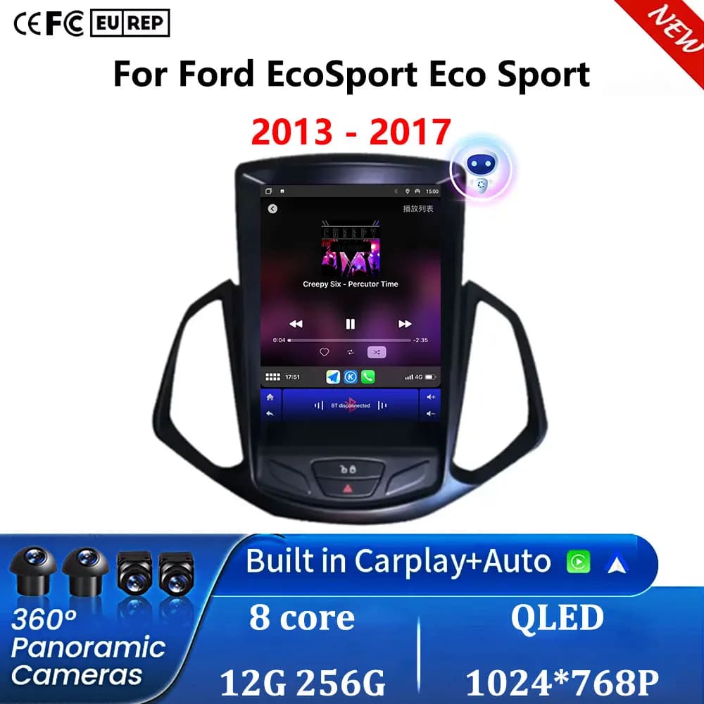 Android 16 Autoradio Lettore Multimediale Per Ford EcoSport Eco Sport 2013 2014 2015 2016 2017 Navigazione GPS Carplay Android auto