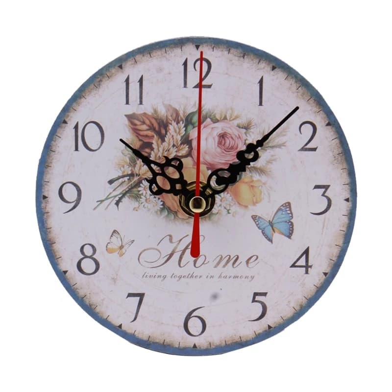 Orologio da parete rotondo Orologio da parete della fattoria con grandi numeri Orologio da parete in legno Orologio da parete a