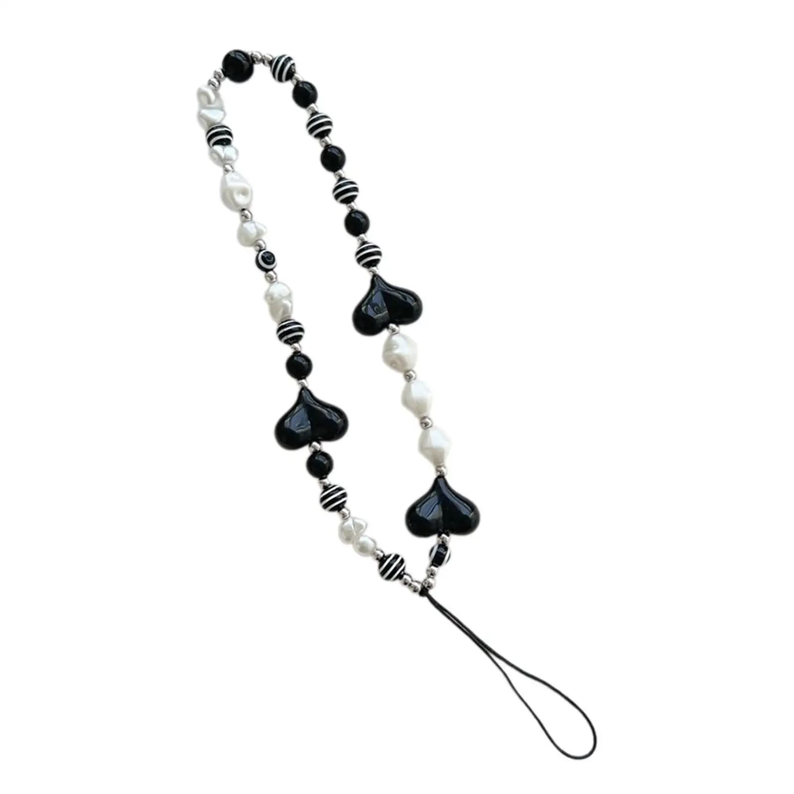 Acrylic Beaded Phone Strap Camera Pendant Practical Smartphone Case Lanyard Creative Phone Charm for Kids Adults Camera Wallets