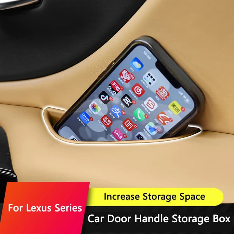 QHCP Porta Auto Scatola di Immagazzinaggio Maniglia Della Porta Organizzatore di Immagazzinaggio TPE Vassoio Porta Adatto Per Lexus ES 18-24 RX 2023 NX 22-24 RZ 23-24 RX 16-22
