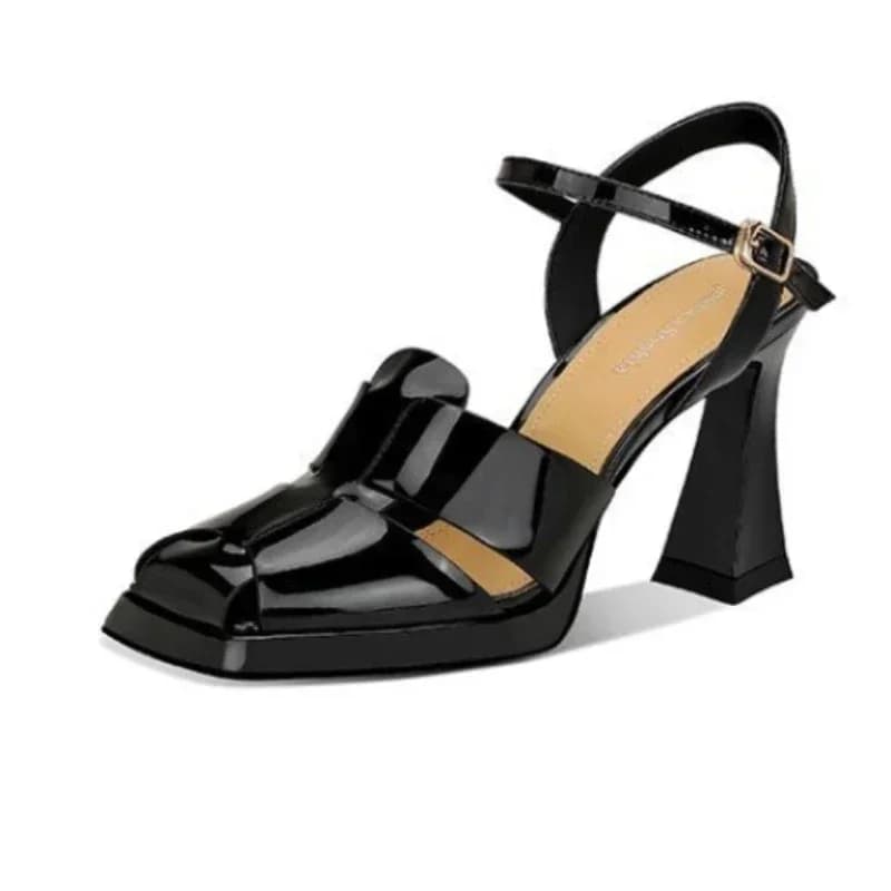 Women's High Heel Sandals Roman Patent Leather Fashion High Hemmed Heels sexy for women's designer shoes Zapatos Mujer