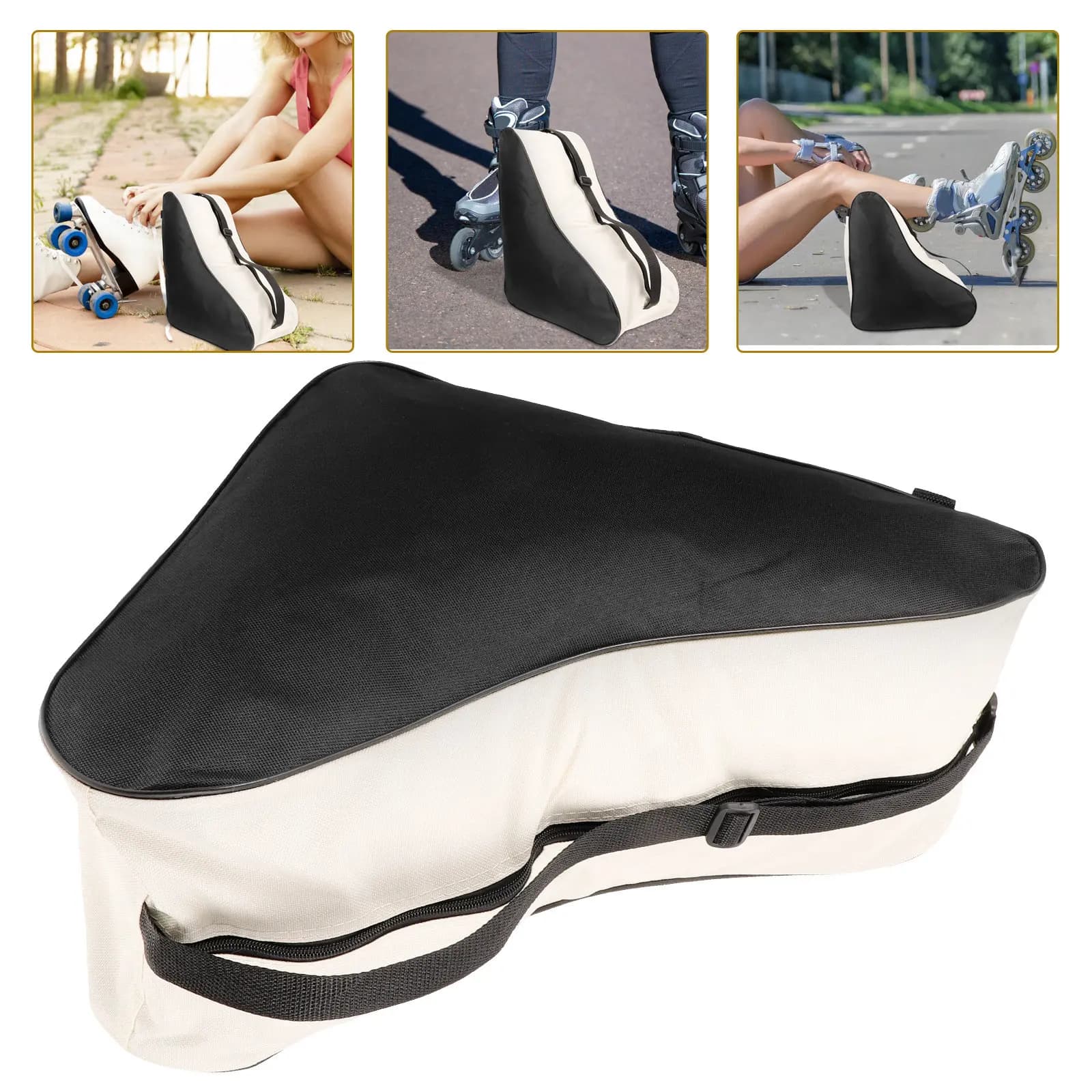 Borsa per Pattini a Rotelle in Robusto Tessuto Oxford, Porta Pattini Portatile con Cerniera per Pattinaggio Inline, su Ghiaccio e Artistico, per Uso Esterno