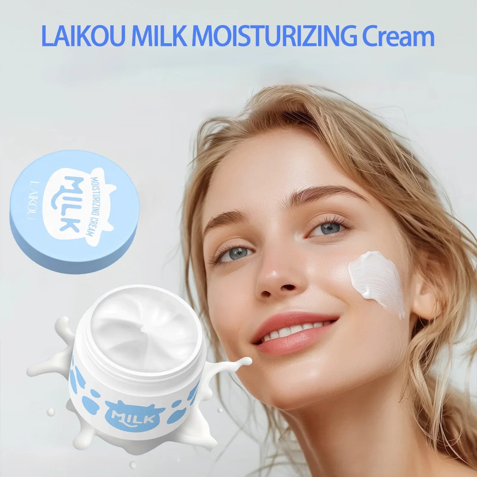 Crema idratante al latte, Crema viso idratante per pelli secche, nutriente e levigante, uso giorno e notte, per uomini e donne 25g