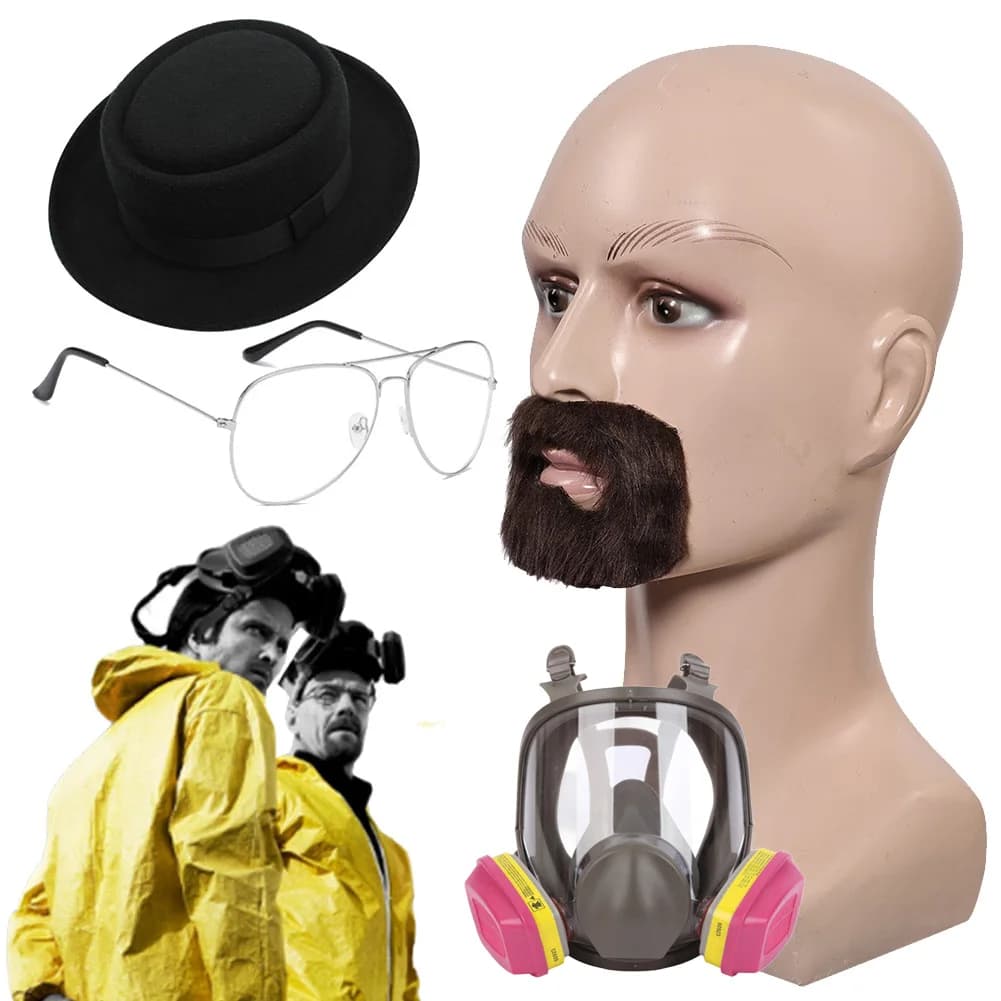 Fantasia Walter Cappello da barba bianca Occhiali Film Breaking Bad Cosplay Disfraz Accessori per costumi Maschile Carnevale di Halloween Prop Regalo