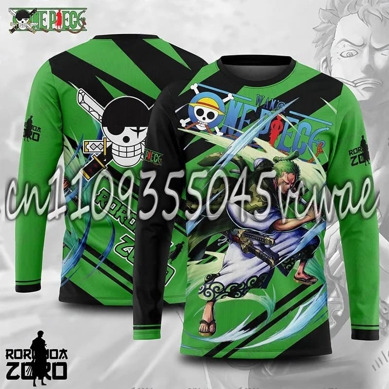 One Piece Luffy Zoro 2025 Men/Woman Long Sleeve Drying Fast Summer Sports Bandai Cosplay T-shirt