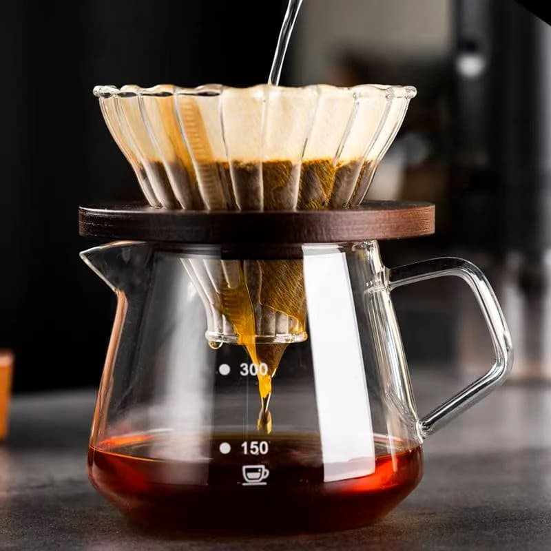 OANKR Server per caffè trasparente da 400 ml, versare manualmente su bicchiere da caffè e ripido per il tè, vetro resistente al calore, regalo di accessori per baristi