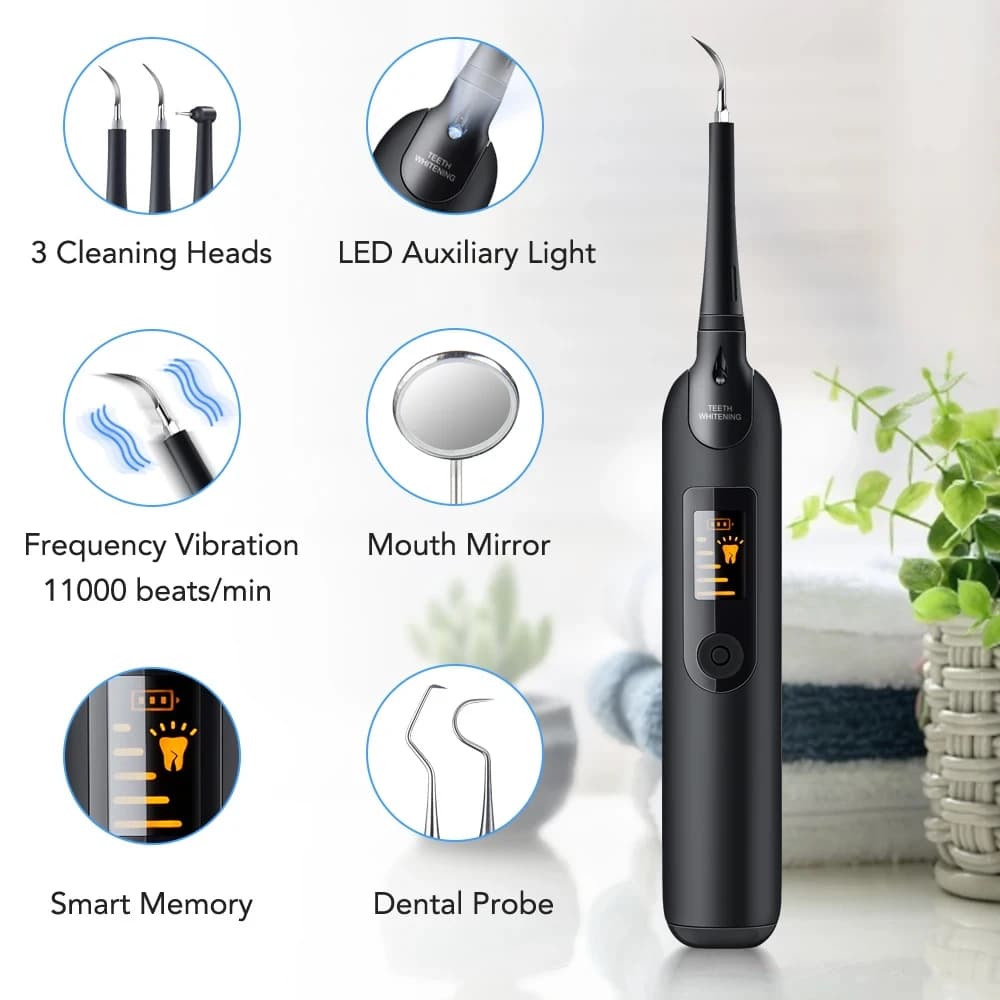 Electric Ultrasonic Dental Detergent Teeth Plaque Tobacco Stains Removal Kit For Cleaning Tooth Whitening Oral Hygiene