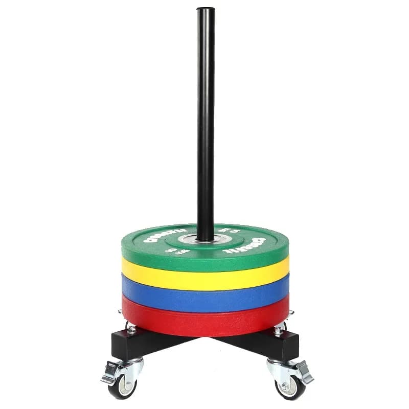 Support for weight plate Support for bumper plates with mobile barbell/Head rack with wheels