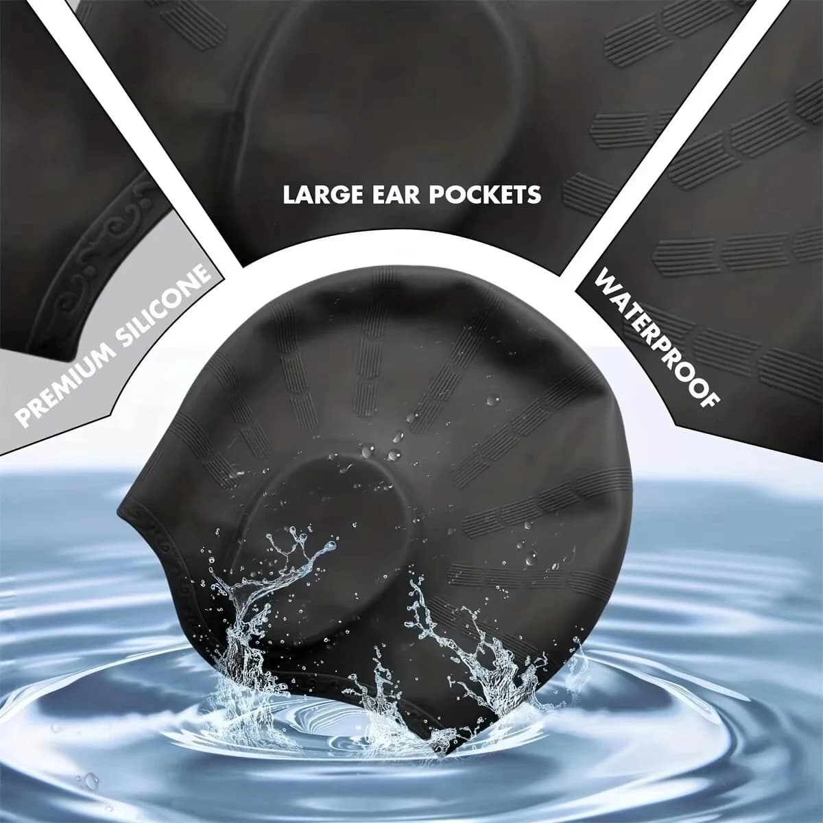Adults Swimming Caps Men Women Silicone Swimming Pool Cap Ear Protect Bathing Hats for Long Short Hair Waterproof Diving Hat