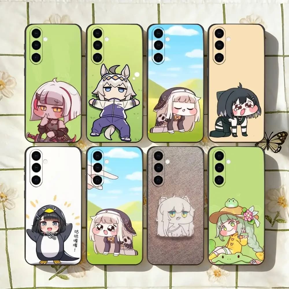 Custodia per telefono Game T-Trickcal C-Chibi Go in silicone morbido nero per Samsung Galaxy A73,A72,A71,A70,A53,A52,A51