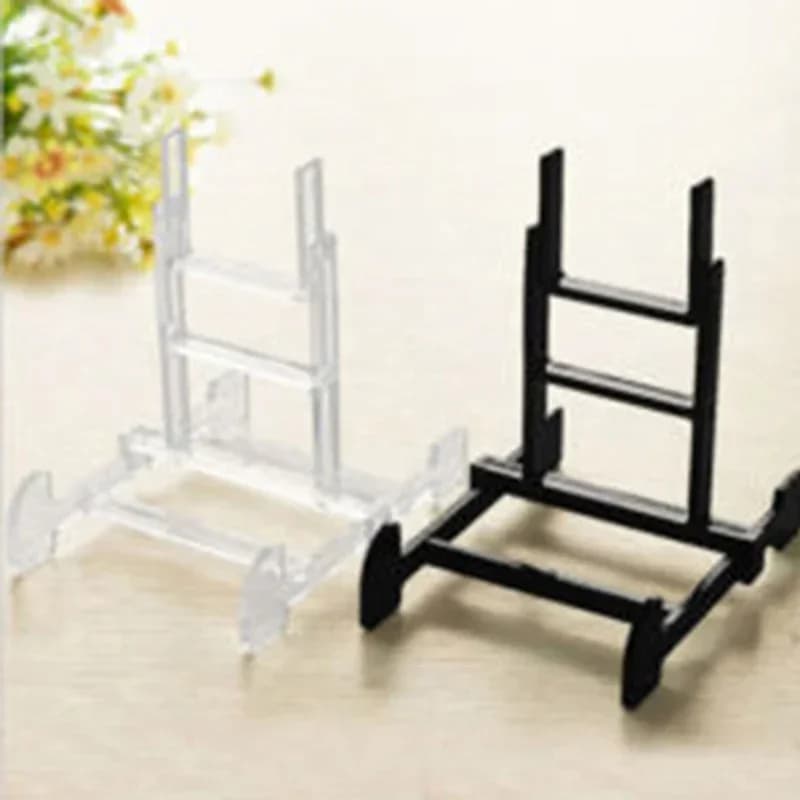 1pc espositori regolabili Display trasparente cavalletto ciotola piatto arte foto cornice supporto libri stand per la casa