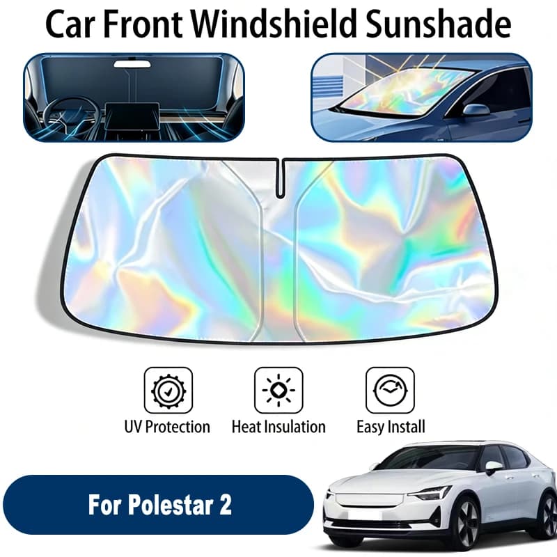 Parasole per parabrezza per Polestar 2, accessori pieghevoli con protezione solare UV riflettente per il finestrino anteriore